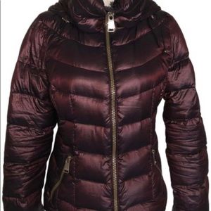 Calvin Klein Deep Red Puffer Coat